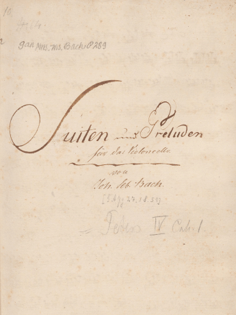 Manuscript Bach Cello Suites Source C